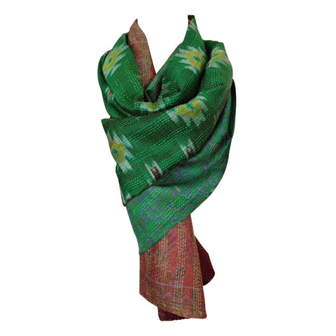 Emerald Kantha Scarf - India